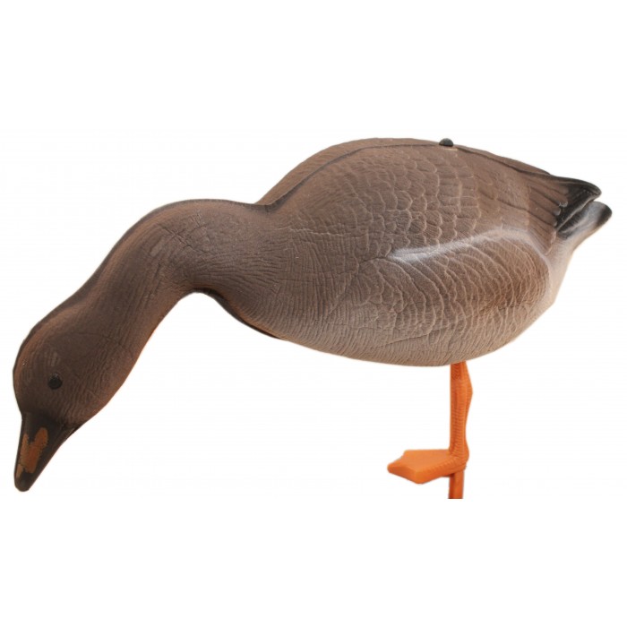Чучело ГУСЬ коричневый кормящийся мягкий на ноге