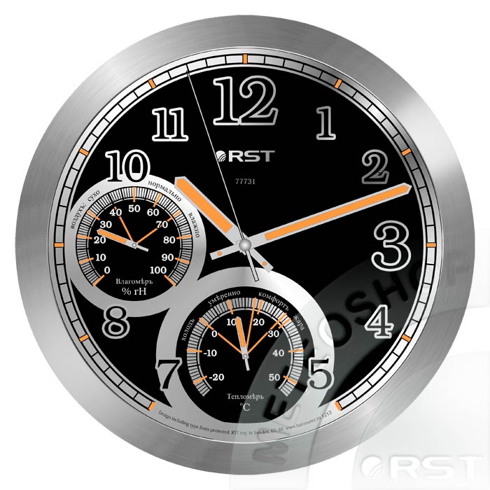Метеочасы настенные светящиеся д=25 сталь